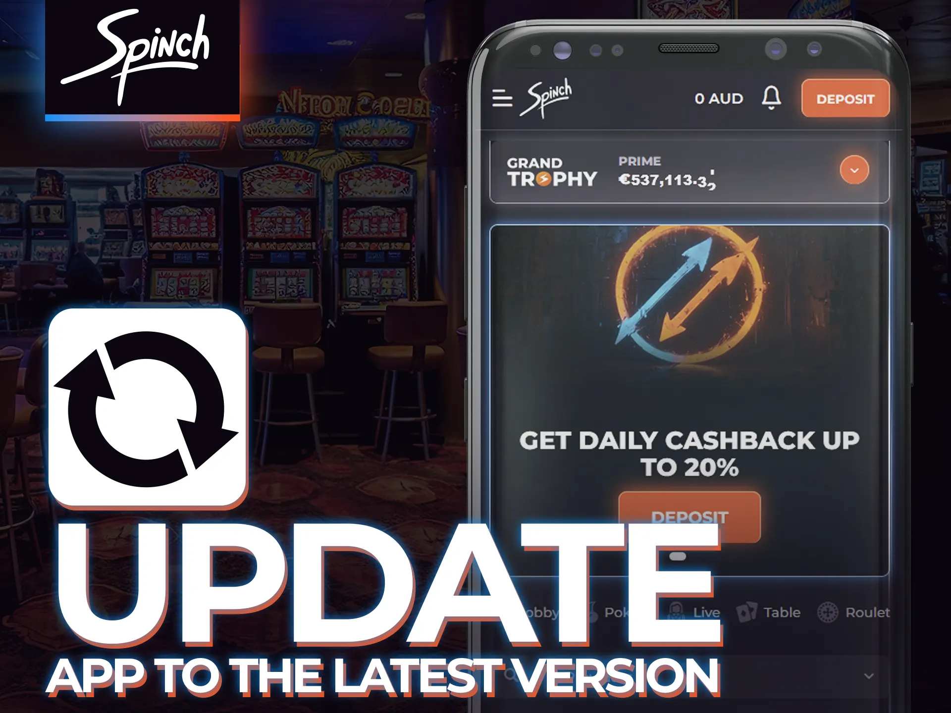 You can always update the Spinch app to the latest versions.