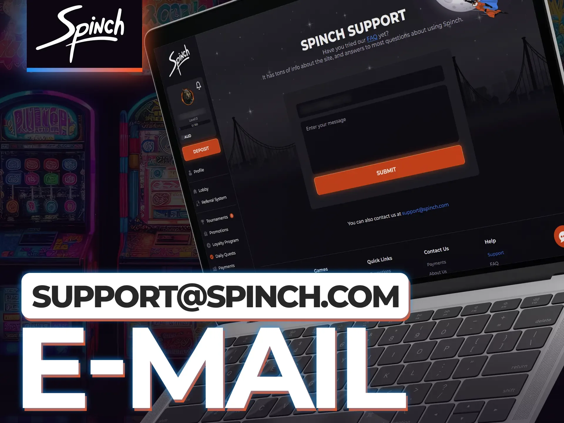 Contact Spinch support via email.