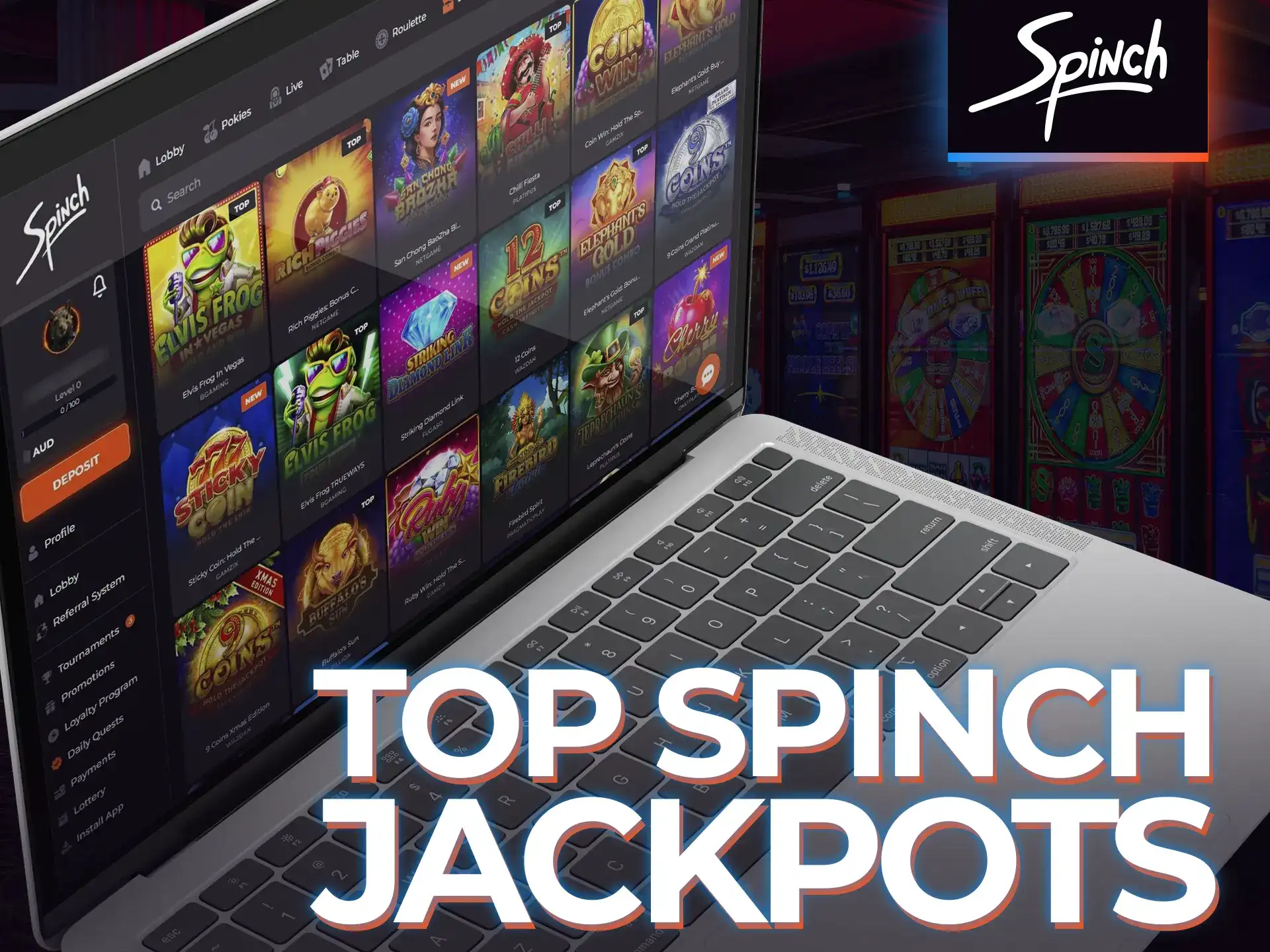 Here are the most profitable jackpot games on Spinch.