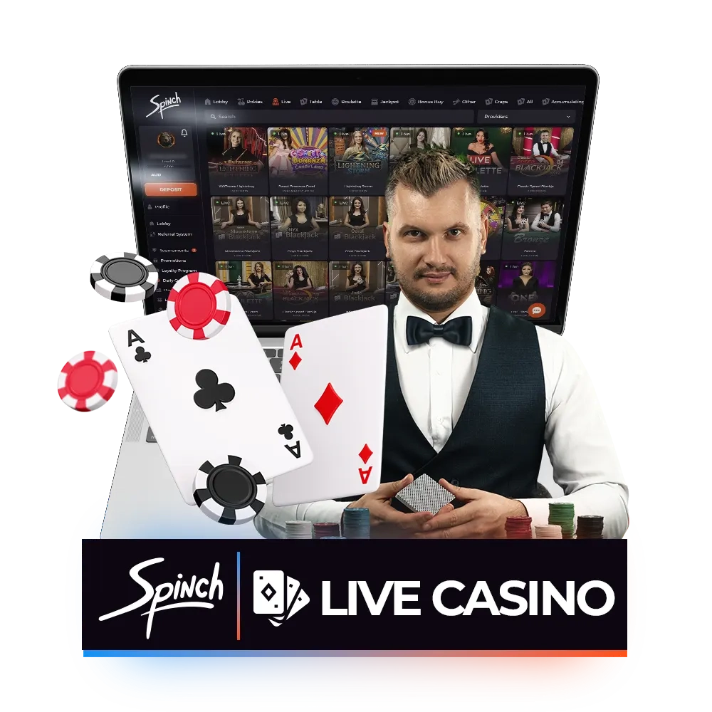 Spinch Casino has a large live casino section.