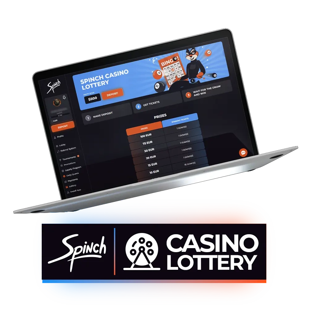 Take part in the Spinch lottery and win big.