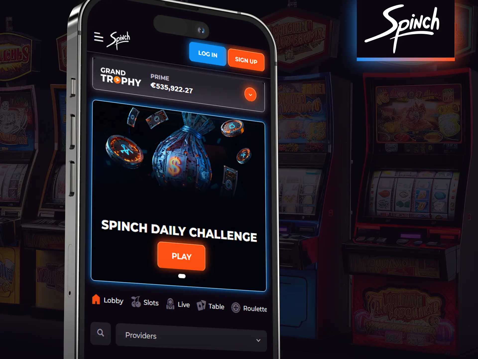 You can access Spinch Casino through the mobile version of the website.