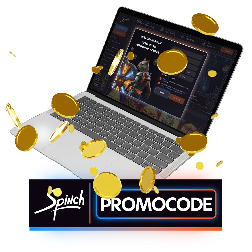 Activate the Spinch promo code to receive special bonuses.