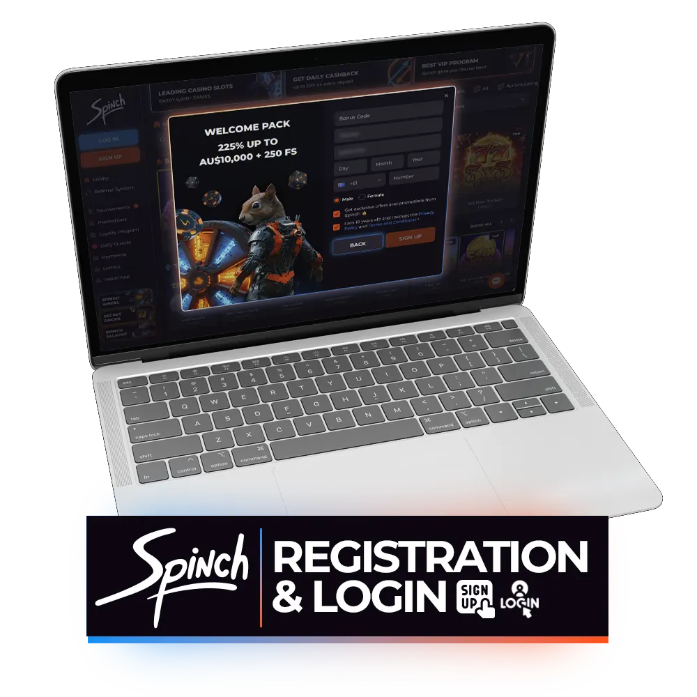 Find out how to register at Spinch Casino.